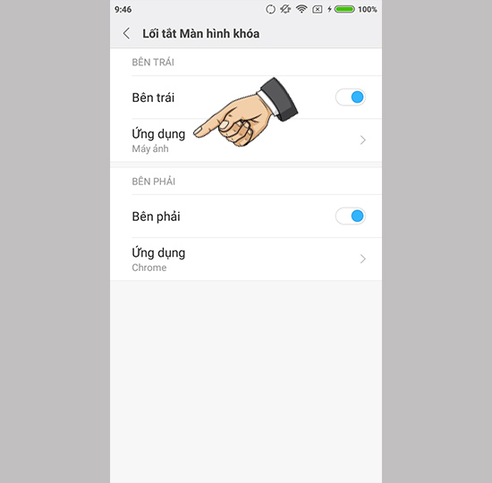 Chọn app thay đổi